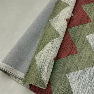 Tapis Chevron en laine tuftée à la main, à boucles, écologique, antidérapant, moderne, motif géométrique en zigzag, couleur sauge terre cuite - Product Image 3