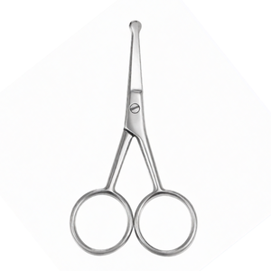 Ciseaux à nez droits de 4,5 pouces en acier inoxydable tranchant pour le soin du visage, la coupe des poils du nez et des oreilles, à pointe incurvée, durables - Product Image 2