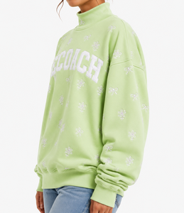 Fabricante OEM de Sudaderas Personalizadas Bordadas para Mujer, Cuello Alto, Talla Grande, 100% Algodón, Felpa Suave - Product Image 4