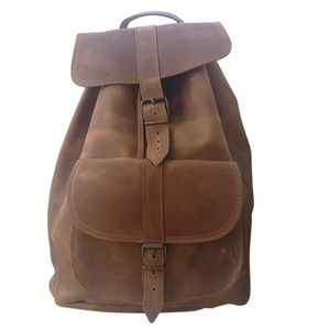 Handmade Brown <b>Leather</b> <b>Backpack</b> Women College Travel <b>Large</b> Rucksack Bag - Product Image 2