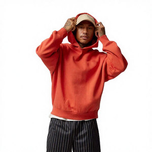 Sudadera con Capucha para Hombre, Color Sólido, Talla Grande, Estilo Casual para Otoño, Corte Regular, Felpa Francesa de Algodón - Product Image 1