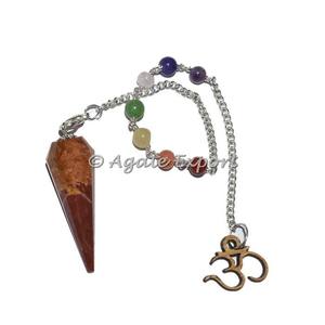 Aventurine jaune spirale sept Chakra 6 facettes pendule cristal pendule 7 Chakra pierres précieuses pendule pour la vente en gros - Product Image 2