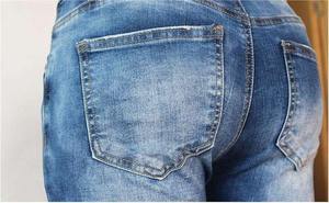 New Design Stylish Pants Custom Logo Best Quality High <b>Waist</b> Ripped Wide Leg <b>Jeans</b> Women Vintage Distressed Denim Pants - Product Image 6