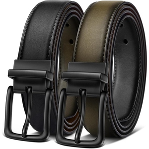 Ceinture en cuir de buffle véritable pour homme, artisanale, sangle solide, boucle finition antique, élégante, pour tenue formelle ou décontractée. - Product Image 1