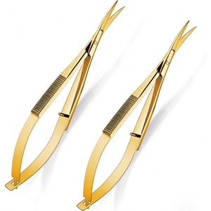 Ciseaux à micro-spring à lame courbée de haute qualité en acier inoxydable durable pour extensions de cils et soins des sourcils, logo personnalisé - Product Image 5