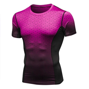 Men's Sleeveless Compression Shirt Black Gray Geometric Print Quick Dry Polyester Cotton Rash Guard Top UPF50+ Anti-Bacterial - Product Image 5
