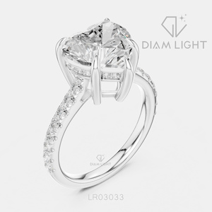 3.90CT Heart Cut Lab Grown Diamond Engagement Anniversary <b>Ring</b> in 14K White Gold F+ Color VS+ Clarity Pave <b>Ring</b> IGI Certified - Product Image 2
