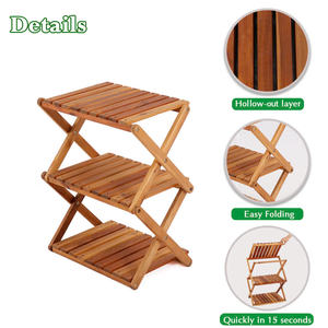 Étagère à chaussures pliable en bois conçue pour gagner de la place, structure pliable offrant un rangement organisé des chaussures et une placement facile à la maison - Product Image 4