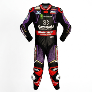 Traje de Motociclismo Rawasaki Racing Leathers Alex Lowes WSBK MotoCP, 1.3mm, Cuero Vacuno y de Canguro, con Protección CE - Product Image 1
