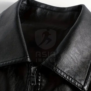 Veste en cuir pour homme urbain, élégante, matériau durable, coupe confortable, parfaite pour l'hiver, style streetwear - Product Image 3