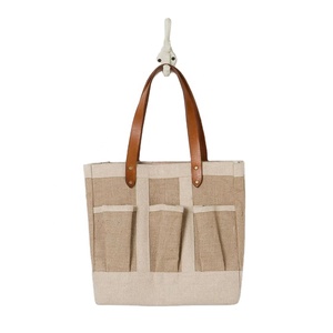 Sacs à provisions en jute de grande capacité d'épicerie naturelle réutilisable écologique imprimé de logo personnalisé vente en gros - Product Image 1