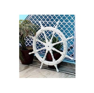 Wooden <b>Ship</b> <b>Wheel</b> Coastal Admiral Accent Crafted to Showcase Ocean Inspired Home Decor with Refined Maritime Wall Elegance - Product Image 5