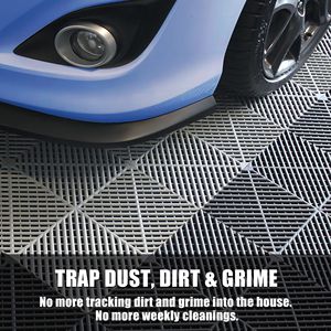 กระเบื้องปูพื้นโรงรถ 25 ชิ้น ป้องกันการลื่นไถล พื้นผิวสองด้าน ผลิตจากพลาสติก สำหรับโรงรถและห้องใต้ดิน คุณภาพพรีเมียม - Product Image 2