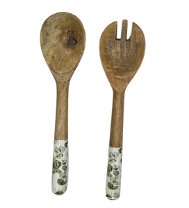 Elegante Juego de Cuchara y Tenedor para Ensalada de Madera, 2 Piezas, con Mango Esmaltado, Decoración de Mesa para Bodas, Hogar y Restaurantes - Product Image 2