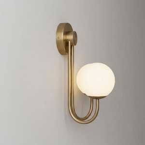 Minimalist Brass Wall Sconce Round Globe Light Indoor Modern Home Decor Living Room Fixture Warm Glow Lighting - Product Image 3