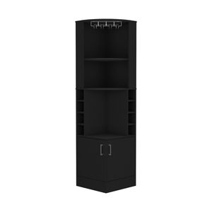 Meuble bar d'angle noir pour salon Atanasio - Product Image 2