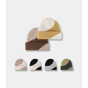Brown Jilani Handicraft Knit Cuffed Beanie Ribbed <b>Hat</b> - Product Image 2