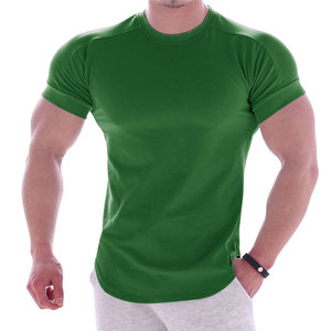 Men Short Sleeve Compression Shirt Custom Logo Heat Transfer Printing Quick Dry Blue Sport Top - Product Image 4
