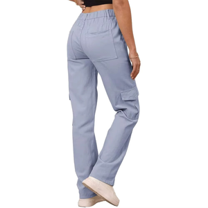 กางเกงจ็อกเกอร์ผ้าแคนวาสขายส่งสำหรับผู้หญิง เนื้อผ้านุ่มพิเศษ ระบายอากาศได้ดี เป็นมิตรกับสิ่งแวดล้อม แห้งเร็ว กางเกงคาร์โก้ยีนส์ผู้หญิง - Product Image 2