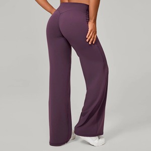 Leggings de yoga sin costuras para mujer, personalizados al por mayor, con cintura alta, efecto fruncido y realce de glúteos, pantalones de entrenamiento. - Product Image 5