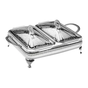 Cazuela Metálica Clásica Estilo Americano con Tapa de Aluminio, Rectangular, de Acero Inoxidable, para Buffet, Aislada para Mantener la Comida Caliente - Product Image 1