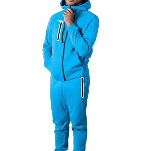 Chándal amarillo con capucha para hombre, con cremallera completa, color sólido, informal, para correr, con bolsillos laterales, para otoño - Product Image 6