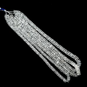 Cuentas facetadas de cuarzo cristalino natural de 6 a 7 mm, cuentas de cuarzo transparente en forma de neumático para la fabricación de joyería, cuentas de cristal. - Product Image 6