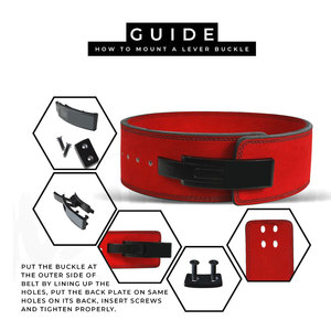 Cinturón de levantamiento de pesas con palanca para máxima sujeción en levantamientos pesados y estabilidad del núcleo. - Product Image 4