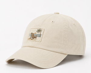 Casquette de baseball en coton lavé beige premium à 6 panneaux, avec logo personnalisé, patch brodé, style vintage décontracté, pour l'été et la plage, vente en gros - Product Image 2