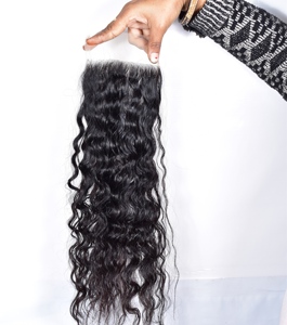 Wholesale Unprocessed Virgin Indian Human Hair 4*4 Closure Wavy Cuticle Alignment Deep Natural Wave <b>Extensions</b> - Product Image 3