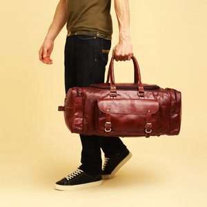Men Duffle <b>Bag</b> Cattle Leather Weekend Overnight <b>Bag</b> Crazy Horse Leather Traveling <b>Bag</b> for Men - Product Image 3