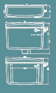 Cisterna de Inodoro Moderna de Plástico Irrompible, Pura, Virgen, Libre de Gérmenes, con Botón de Descarga Alta, Fácil Instalación, Capacidad de 10 Litros, Doble Descarga - Product Image 2