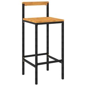 Ensemble de 2 tabourets de bar noirs, chaises de jardin élégantes - Product Image 3