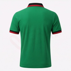 Polo à manches courtes vert pour homme avec poche, décontracté, respirant, en coton Oxford, coupe classique, couleur unie - Product Image 2