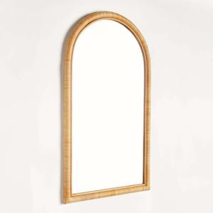Miroir mural en rotin fait main, cadre tissé à la main, décoration murale minimaliste pour la maison, l'hôtel, le café, vente en gros, écologique - Product Image 3