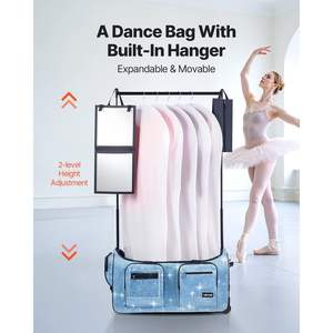 Bolsa de Viaje Azul con Ruedas de 29 Pulgadas con Perchero para Accesorios de Baile - Product Image 3