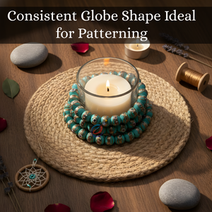EXCEL EXPORTS Cuentas Sueltas de Vidrio Turquesa Hechas a Mano de 12 mm | |   Estilo de Pastel de Boda |   Suministros para la Fabricación de Joyería |   Soporte de 8 Pulgadas para Uso en Interiores - Product Image 2