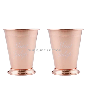 Highest Selling Stainless Steel <b>Metal</b> Round Shape Shinny Polished Sets Of 2 Drinking Glass Luxury Dinner Ware Accent - Product Image 5