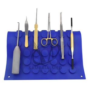 Sterilization Manual Magnetic <b>Mat</b> 12"x15" Round Magnets <b>Silicone</b> Rubber Blue Flexible & Non-Slip Autoclavable Reusable - Product Image 5