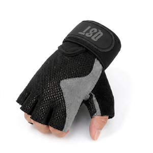 Guantes de Levantamiento de Pesas de Medio Dedo con Palma Acolchada y Soporte para Muñeca, Guantes de Entrenamiento de Gimnasio, Logotipo Personalizado OEM ODM Unisex - Product Image 3