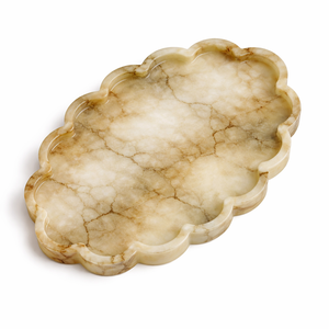 Plateau de service rond en résine bleu et blanc, motif nuage, idéal pour la table à manger et la décoration intérieure – Vente chaude - Product Image 2