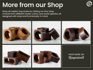 <b>Hand</b> Crafted Elegant Napkin <b>Rings</b> Acacia Wood Table Decor Housewarming Gift For Friend Gift Table Setting Napkin <b>Holder</b> - Product Image 5