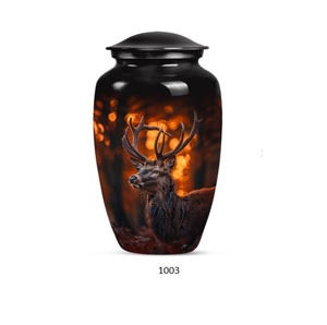 Urne funéraire décorative de luxe moderne pour adultes, urne à cendres imprimée, design urne funéraire, urne pour animaux sauvages - Product Image 4