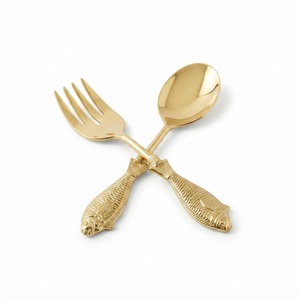 Modern Wave Handle Stainless Steel Salad <b>Servers</b> Set Luxury Mirror Polished Salad Serving Spoon and Fork Heavy Duty <b>Buffet</b> - Product Image 6