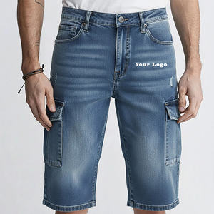 Men's Cargo Denim <b>Shorts</b> Mid <b>Waist</b> Distressed Blue Summer Casual <b>Jean</b> <b>Shorts</b> With Pockets Ripped Style Denim Jorts - Product Image 6