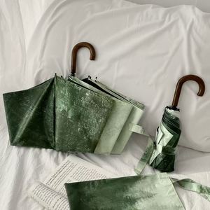 Paraguas Plegable con Estampado de Bosque, Protección UV, Mini, Portátil, de Doble Uso, para Sol y Lluvia, para Mujer - Product Image 1