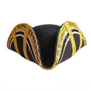 Factory Direct Supply Adult Tricorn <b>Hat</b> Cotton Linen Fabric Lightweight Eco-Friendly Adjustable Inner <b>Band</b> Design for Party Use - Product Image 1