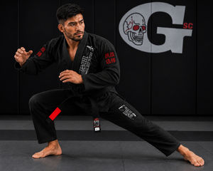 Kimono de Jiu-Jitsu personnalisé pour hommes adultes, noir, en coton, coupe classique, durable, avec broderie de logo privé, 450g - Product Image 4