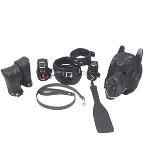 Conjunto de Bondage con Temática Animal para Juego de Roles de Cachorros, con Esposas de Cuero, Correa y Accesorios - Product Image 1