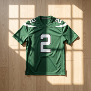 Maillot de football américain vert pour homme, col en V, manches courtes, anti-humidité, impression sublimée, numéro d'équipe 2, coupe classique - Product Image 6
